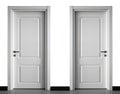 Modern white two front wooden door in house interior Royalty Free Stock Photo