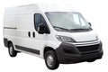 Modern white van. Royalty Free Stock Photo