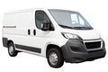 Modern white van. Royalty Free Stock Photo