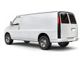 Modern white van - side tail view Royalty Free Stock Photo