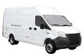 Modern white van. Royalty Free Stock Photo