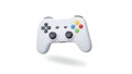 Modern White Video Game Controller Floating Isolated on White Background Royalty Free Stock Photo