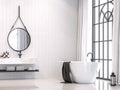 Modern white vintage bathroom 3d render