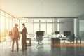 Panoramic open space office toned Royalty Free Stock Photo