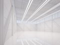 Modern white warehouse interior 3d rendering image