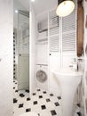 Modern White Water Closet and Laundry Interior Royalty Free Stock Photo