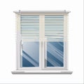 Modern White Window with Horizontal Blinds Royalty Free Stock Photo