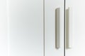 Modern white wooden wardrobe in the room Royalty Free Stock Photo