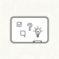 Whiteboard with Checklist Speech Bubble Question Mark Light Bulb Pen Royalty Free Stock Photo