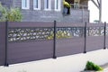 Modern wide house design fence barrier of a suburban home