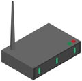 Modern wifi router with antenna. Smart home element. Internet providing equipment and network Royalty Free Stock Photo