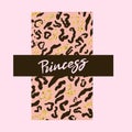 Modern wild animal princess t-shirt print texture. Tiger background. Jungle safari concept