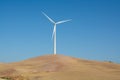 Modern wind mill and yellow fields in Andalusie, Spain