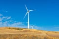 Modern wind mill and yellow fields in Andalusie, Spain