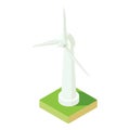 Modern wind turbine icon, isometric style