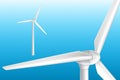 Modern wind turbine on tower 3d realistic vector Royalty Free Stock Photo