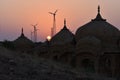 Modern windmills in jaisalmer rajasthan India Royalty Free Stock Photo