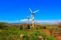 The modern windmills and Mount Hermon Royalty Free Stock Photo