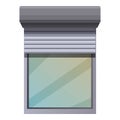 Modern window being covered by security shutter Royalty Free Stock Photo