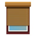 Modern window being covered by a wooden shutter Royalty Free Stock Photo