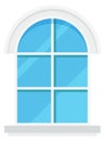 Modern window frame. Plastic white facade element