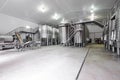 Modern wine cellar with stainless steel tanks