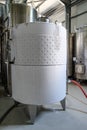 Modern wine fermenter tank iced Royalty Free Stock Photo