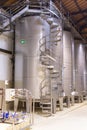 Modern wine production in Italy, tanks for wine fermentation