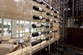 Modern wine storage shelves Royalty Free Stock Photo