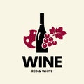 Modern wine vector logo sign for tavern, restaurant, house, shop, store, club and cellar isolated on light background