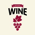 Modern wine vector logo sign for tavern, restaurant, house, shop, store, club and cellar isolated on light background Royalty Free Stock Photo