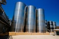 Modern winery. Stainless steel barrels for wine fermentation Royalty Free Stock Photo