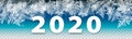 2020 modern winter background New Year on ice frosted background. Global colors. One editable gradient is used for easy recolor.