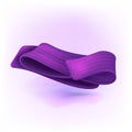 Modern winter bright knitted scarf. 3D image, isolated on white background. Fashionable accessories, bright purple wool