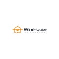 Modern Wire smart House real estate logo design