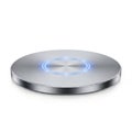 Modern wireless charging pad with illuminated center for electronic devices Royalty Free Stock Photo