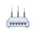 Modern Wireless Router with Multiple Antennas and Ethernet Ports for Network Connectivity Royalty Free Stock Photo