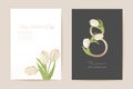 Modern Woman day 8 March holiday card. Spring floral vector illustration. Greeting realistic tulip flowers Royalty Free Stock Photo