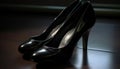 Modern women black patent leather stiletto, a symbol of elegance generated by AI