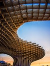 Modern wood architectural strucrure in sevilla spain Royalty Free Stock Photo