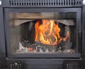 Modern wood-burning stove to heat House Royalty Free Stock Photo