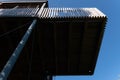 Modern wood cabin facade balcony detail Royalty Free Stock Photo