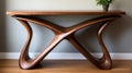 Modern Wood Console Table With Unique Leg Design