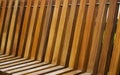 Modern wooden bench close up. Royalty Free Stock Photo