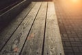 Modern wooden bench with deep texture close up Royalty Free Stock Photo