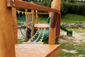 Modern wooden children playground Royalty Free Stock Photo