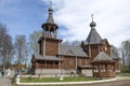 Modern wooden church of St. Nicholas the Wonderworker. Sharya