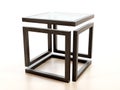 Modern wooden coffee table with glass tabletop