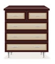 Modern wooden furniture chest of drawers vector illustration