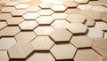 Modern Wooden Hexagon Mosaic Texture Royalty Free Stock Photo